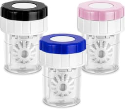 3 Stuks Handmatige Contactlens Wasmachine - Draagbare Rotatie Reinigingscontainer voor Dagelijks Gebruik in Roze, Zwart en Blauw — thumbnail 1