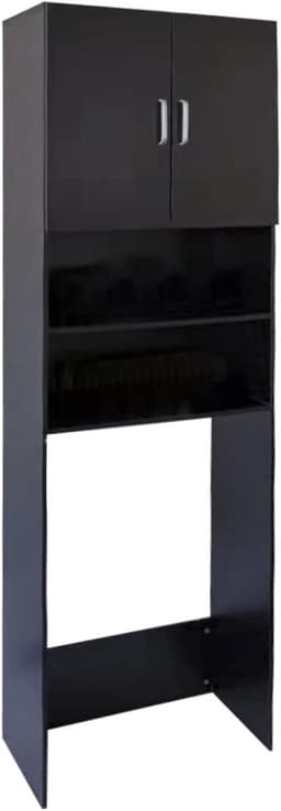 Wasmachine Kast - Droger Ombouw - Ruimte Besparen - Met Opbergvakken - 190 cm Hoog - Zwart — thumbnail 5