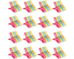 Dailygoods - 64 stuks Grote kunststof wasknijpers - Handdoekklemmen voor kleding en strandlakens