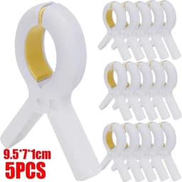 Wasknijpers Kunststof - Handdoek Klemmen - Kleding Drogen - Sterke Veerkracht - 5 Stuks - Geel — thumbnail 5