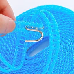 Waslijn Draagbaar - Droogtouw Reizen - Buiten Kleding Drogen - Antislip Ontwerp - 8 Meter - Blauw Groen Roze — thumbnail 2