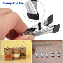 Dailygoods- Wasknijpers 26 Stuks - Roestvrij Stalen Klemmen - Antislip Kleerhanger Clips - 360° Draaibare Haak - Duurzaam en Lichtgewicht — thumbnail 5