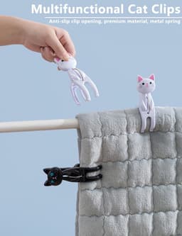 Solidchoice - Set van 10 Grote Wasknijpers met Schattig Kattenontwerp — thumbnail 5