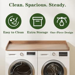 SnelShoppen - Washer-Dry-Worktop - Organisatie en Opbergruimte voor Wasruimte - Houten Werkblad voor Wasmachine en Droger - Walnoot - 137x70x7 cm - Id — thumbnail 4
