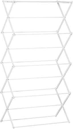 COVREO Droogtoren 74x35x144 cm wit, metaal en kunststof inklapbaar — thumbnail 4