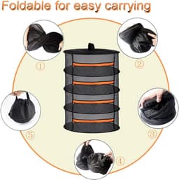 4-Layer Drying Net for Herbs, Drying Net with Lopper and Hook, Hanging Herb Drying Rack, Drying System with Zipper for - ShopVlot — thumbnail 5