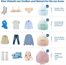 ecooe 5 stuks waszak voor wasmachine, XL wasnet met koordstopper - 1 extra grote, 2 grote, 1 middelgrote en 1 kleine waszak voor blouse babykleertjes rugzakrokken voor terug naar school slaapzaal etc — thumbnail 4