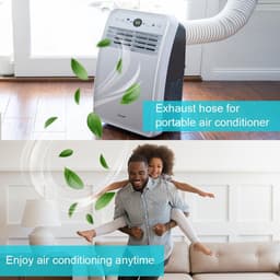 Slang voor mobiele airco, diameter 5,9 inch (ca. 15 cm), lengte 78,7 inch (ca. 200 cm) | Zonder aansluitstuk, universele vervanging, compatibel met de meeste raamafdichtingssets voor mobiele airco's — thumbnail 2