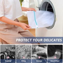 SnelShoppen - 5 delige wasnetten voor wasmachine, waszak met rits, waszakken voor lingerie, jassen, schoenen, bh's, sokken, babykleding, verschillende — thumbnail 4