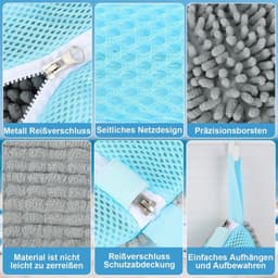Schoenwaszak 2 Stuks - Herbruikbare Waszak - Groot 40,5 x 27 cm - Met Ritssluiting - Geschikt voor Wasmachine/Droger - Chenille Materiaal — thumbnail 4