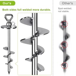 Dailygoods - Hond Tie Out Stake - Anti-Roest Grondanker voor Grote Honden — thumbnail 4