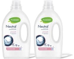 Neutral - Vloeibaar Wasmiddel - Kleur - Parfum vrij - 2 flessen - 40 wasbeurten - Voordeelverpakking | Cares for Sensitive Skin | 2 x 1000ml
