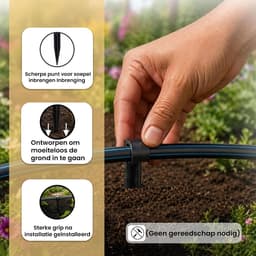 SnelShoppen - Pack van 100 Grondankers voor Drupbuizen 16 - 20 mm, Slangbevestiging en Pijpbevestiging, Slanghouder voor Drupirrigatie, Grondpalen voo — thumbnail 2