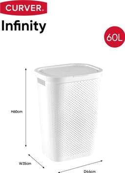 Curver Infinity Recycled Dots Wasmand met deksel - 60L - Wit — thumbnail 2