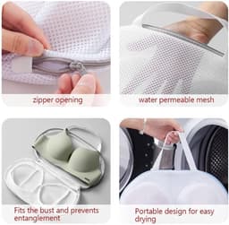 Waszakken met premium rits, voor beha, opvouwbare mesh, lingerie, ondergoed, mesh, waszakken, beha, wasbescherming voor wasmachine — thumbnail 4