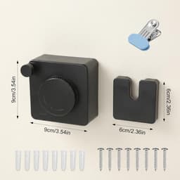 Waslijn 4,2 m voor wandmontage, stalen kern, zwart | Intrekbare waslijn voor balkon, badkamer en wasruimte; naar keuze zonder boren of met schroeven te monteren — thumbnail 5