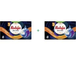 Robijn Wascapsules 3-in-1 Black Velvet – 80 Wasbeurten – 2 x 40 Capsules – Zwarte & Donkere Was – Black Serum | Voordeelverpakking | Black Colored Wash