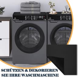 SnelShoppen - Wasmachine Cover 60 x 60 cm - Zachte en Snijdbare Wasmachine Mat - Antislip Universeel voor Wasmachine, Droger, Badkamer, Keuken - Zwart — thumbnail 5