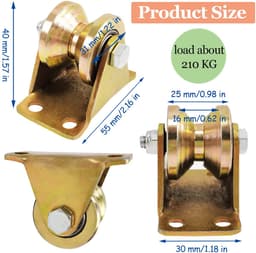 SnelShoppen - 8 Stuks Touwpulley, V-Groef Stalen Stuurrol, Kabel Rollen, Zware Wielen, Voor Waslijn, Hijssysteem, Industriële Machines, Roldeuren, Omg — thumbnail 2