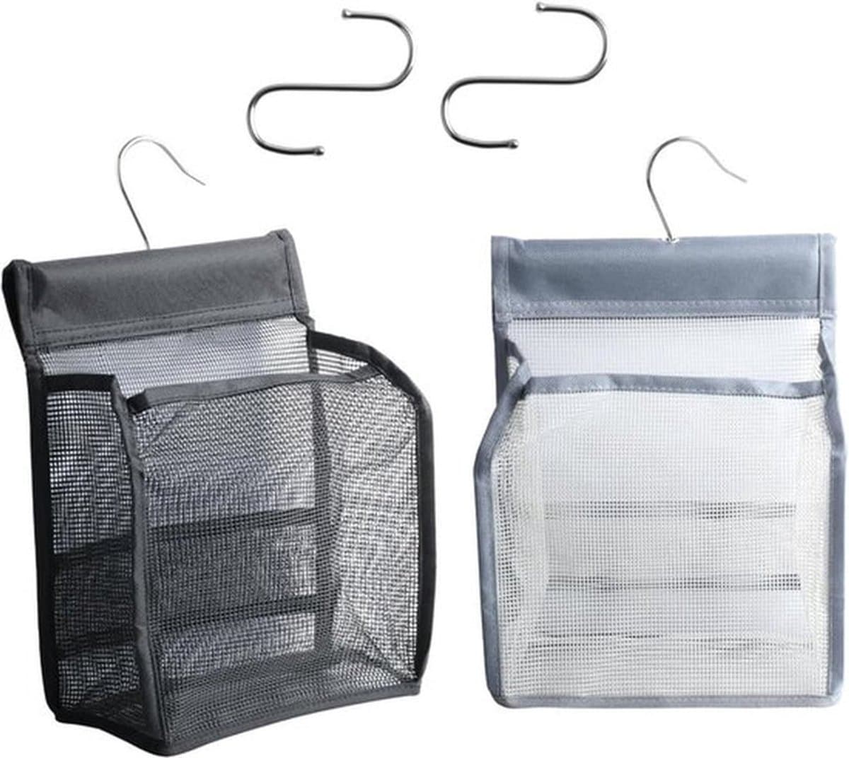 Wasknijperzakken om op te hangen, herbruikbare knijperzakken voor wasknijpers, praktische manden voor huis en tuin (zwart, grijs) — afbeelding 1