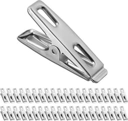 40 Stuks Kledingknijpers van RVS, Winddichte Klemmen voor Wasgoed, Snackzakken en Foto's in Huis, Keuken en Kantoor (4.5cm) — thumbnail 1