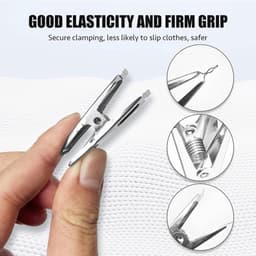 40 Stuks Kledingknijpers van RVS, Winddichte Klemmen voor Wasgoed, Snackzakken en Foto's in Huis, Keuken en Kantoor (4.5cm) — thumbnail 5