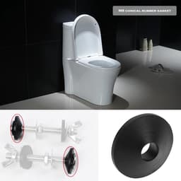 12 stuks vaste toiletzitkussens - antislip zwarte rubberen pakkingen en afdichtingen — thumbnail 4