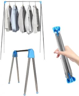 Droogrek - met Stang - Inklapbaar Wasrek - Extra Groot Droogrek - Extra stevig en licht - Geschikt voor reizen - Inklapbaar Droogrek - Mini - 135*90*73cm - Staand Kleding Wasdroogrek - Droogtoren - kleding droogrek - Badkamer/Balkon/Binnen/Buiten — thumbnail 3