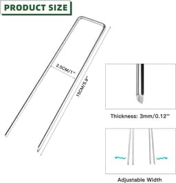 SnelShoppen - 50 Stuks Robuuste Gegalvaniseerde U-vormige Nagels voor Onkruidbestrijding, Ideaal voor Tuin, Grondankers, Hard Staal, Gemakkelijk te In — thumbnail 5
