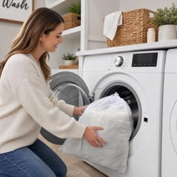 Waszakken 70 x 90 cm wasnet XXL met trekkoord waszak groot | Voor wasmachine, herbruikbaar, beschermt kleding, voor beddengoed, jassen, slaapzakken, pluche dieren — thumbnail 5