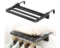 SnelShoppen - Radiator droogrek 40x25 cm, ruimtebesparend wasrek voor balkon, wandmontage, handdoekhouder, vensterbank, badkamer, wasstandaard