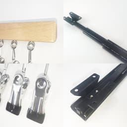 Uitschuifbare kledinghanger - Wandhanger - Met 8 antislipclips - Soepel uitschuifbare kledingkastorganizer - Handig en praktisch - Eenvoudig te installeren - Antislip - Universeel - Geschikt voor sokken, hoeden en broeken - Hout - 1 stuk — thumbnail 3