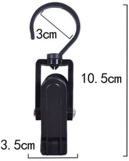 Washaken Clip - Drooghaak voor kleding - met 360 graden draaibare haak - Washaken met klemmen - kleerhangers voor sokken - Sterke plastic wasknijpers - Veelzijdig - draagbare antislip plastic hangers clips - 10stuks - zwart — thumbnail 2
