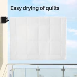 Dubbele koord waslijn - verlengbaar en verstelbaar voor binnenshuis gebruik tot 14 ft - waterdicht en aan de muur gemonteerd — thumbnail 2