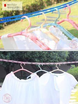Waslijn - 5m/16.4ft Outdoor Winddicht Draagbaar Luchter Antislip Touw met Elastisch Ontwerp voor Kleding Drogen - Ideaal voor Outdoor Camping en Reizen — thumbnail 2