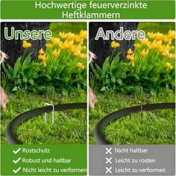 Grondankers 50 Stuks - Roestvrij Staal - Haringen/Tentharingen - Voor Tuinvlies/Onkruidvlies - U-vormige Grondhaken - 150/200 mm x 40 mm x Ø 2,5 mm — thumbnail 4