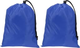 Polyester waszak, 2 stuks 25,4 cm x 20 cm zware reistas met trekkoord, scheurbestendig, opslag voor vuile kleding voor reizen, kamperen, college slaapzaal, blauw — thumbnail 1