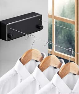 Onzichtbare Waslijn Indoor Dubbele Lijn Waslijn Abs Aluminium Droger Met Verstelbare Touw String Voor Indoor Indoor Hotel Balkon Badkamer 4.2m — thumbnail 1