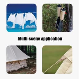 Tentscheerlijnen met spanners en touwverstellers — 4 mm x 4 m reflecterend koord — Geschikt voor kamperen, wandelen, luifels en buitenactiviteiten (Geel) — thumbnail 2