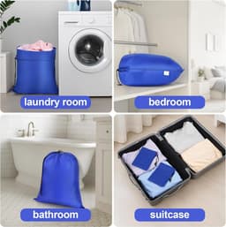 SnelShoppen - 2 Pack Reis Waszakken 70 x 90 cm, Waterdichte Vuile Was Verzamelaar, Waszak met Trekkoord, Grote Opvouwbare Waszak voor Camping, Student — thumbnail 5