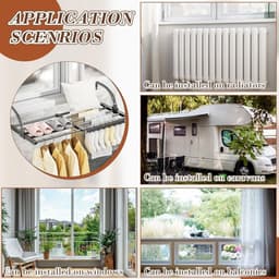 Uittrekbaar en opvouwbaar wasrek voor balkon en binnen, handdoekhouder, radiator, ruimtebesparend, 38-55 cm x 35 cm — thumbnail 4