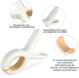 Dailygoods - Wasknijpers voor strandstoelen, 8 stuks, strandhanddoekclips, grote wasknijpers voor strandstoelen, toilet, badlakens, deken — thumbnail 5