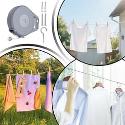 Intrekbare Waslijn - Droogrek aan muur - Kleding Drogen - Winddicht Ontwerp - 15 m - Uniek — thumbnail 3