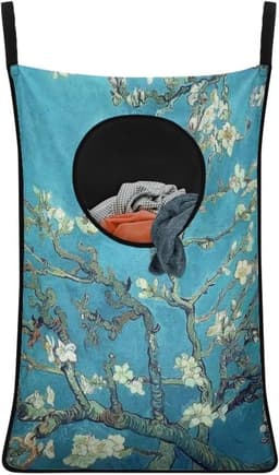 Hanging Laundry Bag voor Vuile Kleding, Waterdichte Opberg Organizer met Rits, Kunst Van Gogh Amandelbloesems Design — thumbnail 1