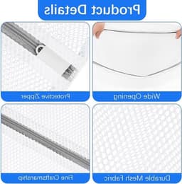 Extra Grote Mesh Waszakken met Rits - Duurzaam en Herbruikbaar voor Delicate Was zoals Truien, Jassen en Ondergoed - 60×80 cm — thumbnail 2