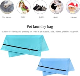 Waszak voor Huisdieren - Lichtblauw - 70 x 80 cm en 55 x 60 cm - Duurzaam Polyester met Ritssluiting - Voor Honden en Katten — thumbnail 4