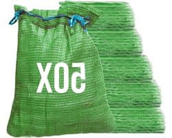 Ritselzakken Netzakken - Aardappelzak Uienzak - Opslag Oogst - Ademend Grofmazig - 42 x 60 cm 15 kg - Groen