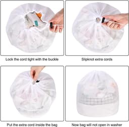 3-delige Waszak Set met Koord, Ideaal voor Fijne Was, Babykleding en Speelgoedopslag - Duurzaam en Geschikt voor Wasmachine — thumbnail 2