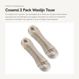 Dailygoods- Waslijn Uittrekbaar 30m - 2 Pack - Stalen Kern - Roestvrij en Waterdicht - Duurzaam - PVC Coating - Waslijn Touw — thumbnail 1