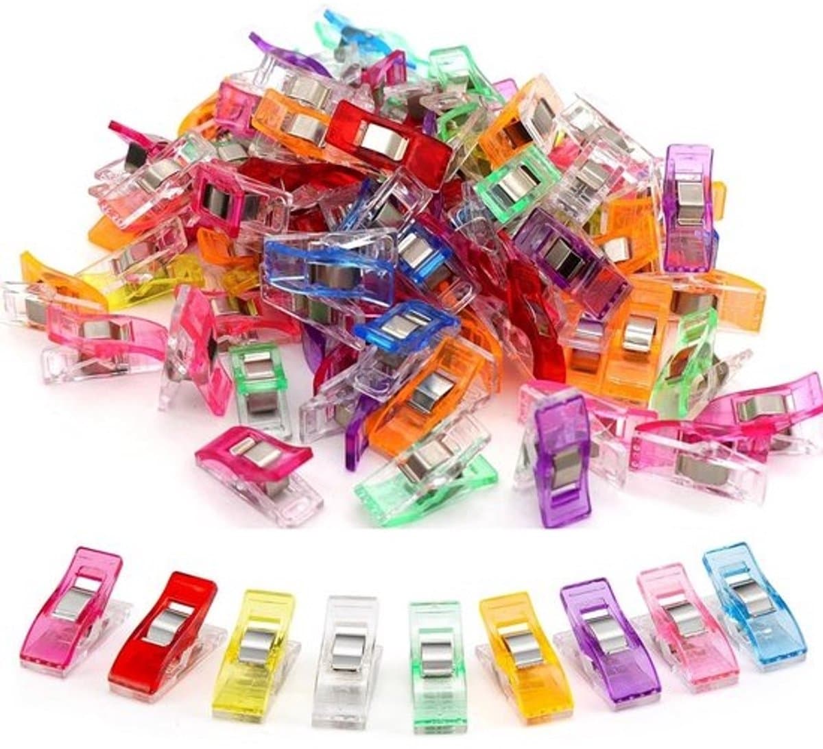 100 Stuks Multifunctionele Stofklemmen voor Naaien, Quilten en Knutselen — afbeelding 1